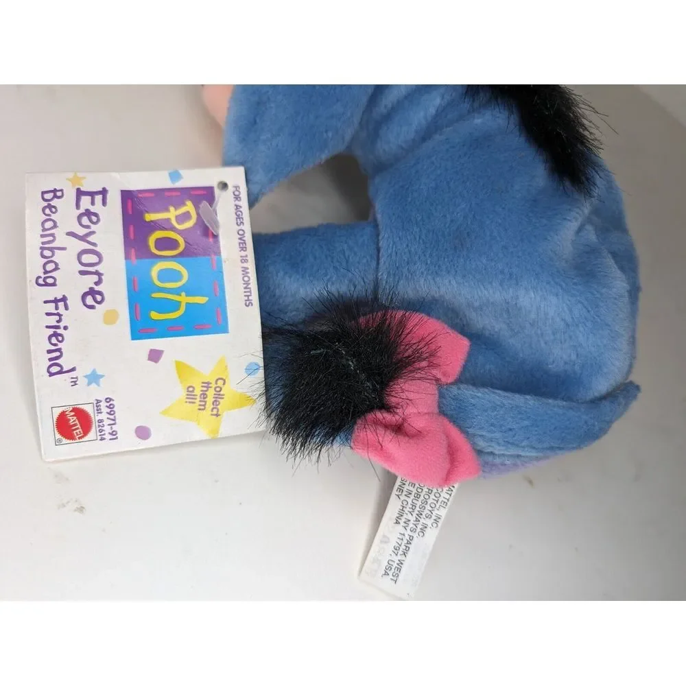 Vintage NWT Mattel Pooh Eeyore Beanbag Friend With Removable‎ Tail